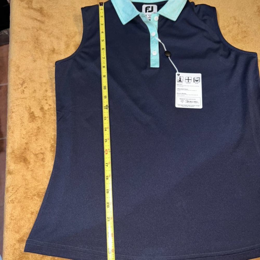 FJ Women's Sleeveless Polo Shirt in Navy - New with Tags size small - Picture 6 of 10
